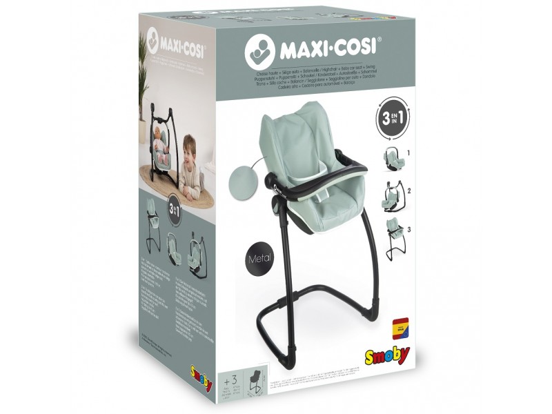 SMOBY Krzesełko do karmienia Maxi Cosi Quinny 3w1 dla lalki Nosidełko Bujak