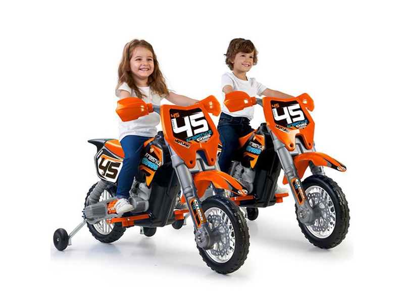 Feber Motocykl Cross Pomarańczowy na Akumulator 6V dla Dzieci