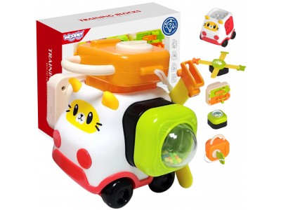 Woopie Baby Zestaw Montessori Samochód Manipulacyjny Konstrukcyjny Kotek 1
