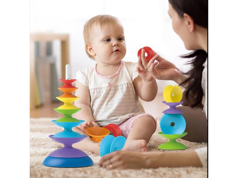 WOOPIE BABY Kolorowa Wieża Układanka Piramidka Edukacyjna 18m+ WOOPIE BABY Kolorowa Wieża Układanka Piramidka Edukacyjna 18m+
