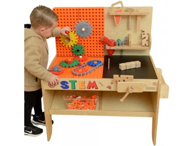 MASTERKIDZ Drewniany Warsztat XXL Montessori STEM z Narzędziami + Akcesoria