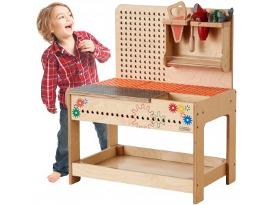 MASTERKIDZ Drewniany Warsztat Montessori STEM z Narzędziami + Akcesoria