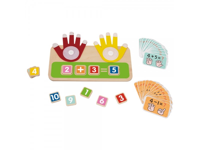 TOOKY TOY Drewniana Edukacyjna Zabawka do Nauki Liczenia na Palcach Dodawanie i Odejmowanie TOOKY TOY Drewniana Edukacyjna Zabawka do Nauki Liczenia na Palcach Dodawanie i Odejmowanie