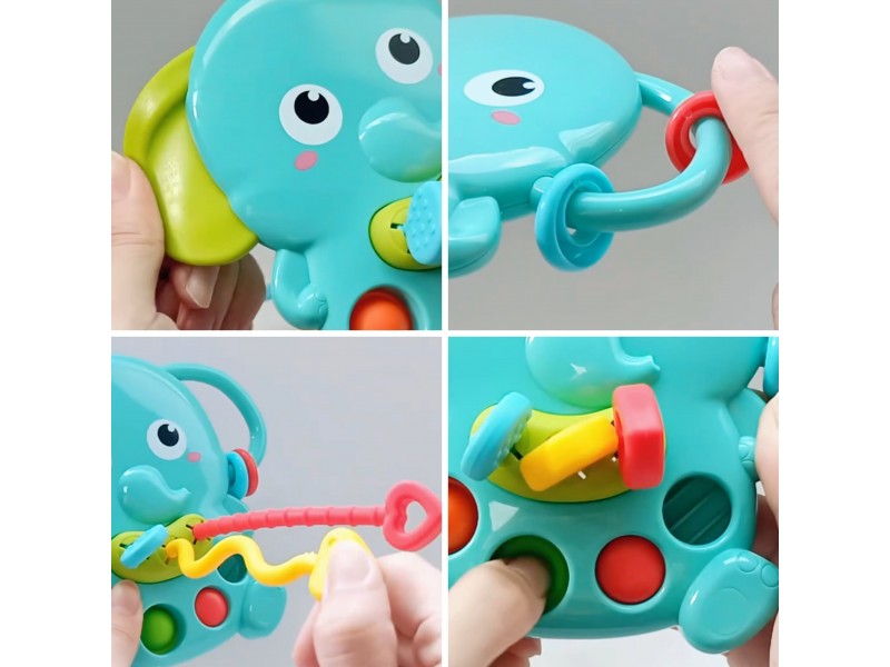 WOOPIE BABY Gryzak Sensoryczny Słonik Montessori 4w1 WOOPIE BABY Gryzak Sensoryczny Słonik Montessori 4w1