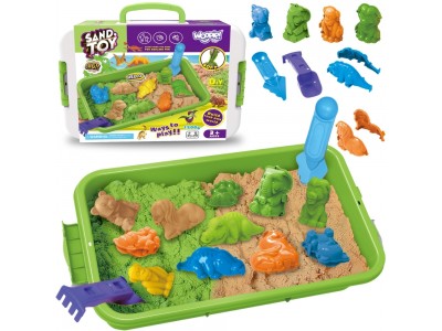 WOOPIE Piasek Kinetyczny 1,5 kg Zestaw XXL ZOO Safari Stolik z Foremkami