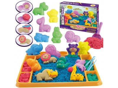 WOOPIE Piasek Kinetyczny 1,2 kg Zestaw XL ZOO Stolik z Foremkami