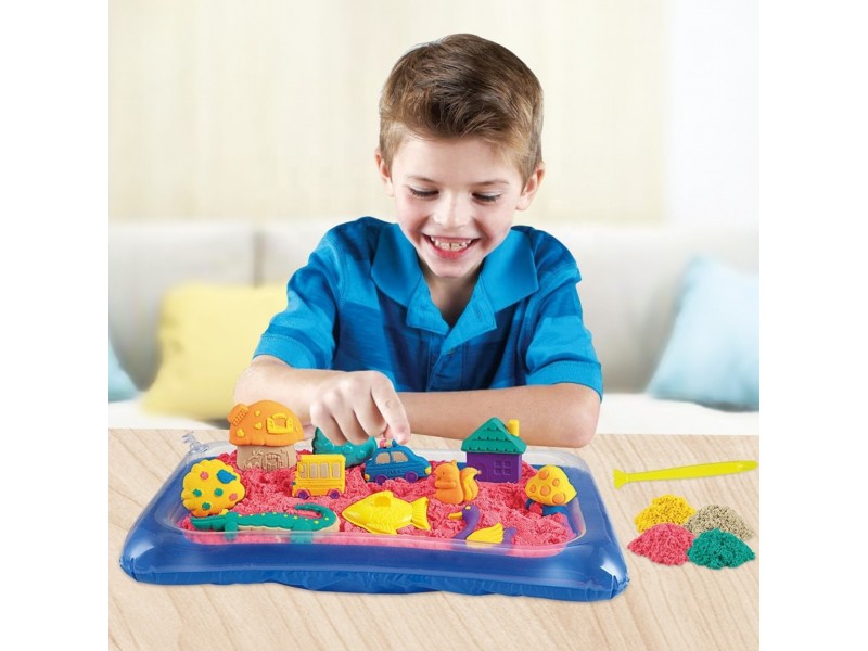 WOOPIE Piasek Kinetyczny 0,8 kg Zestaw w Koszyku z Foremkami + Basen WOOPIE Piasek Kinetyczny 0,8 kg Zestaw w Koszyku z Foremkami + Basen