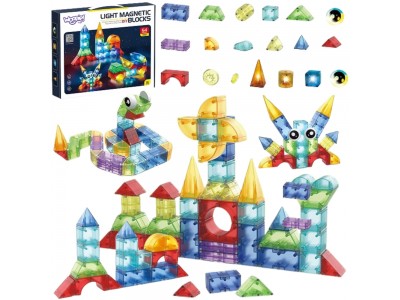 WOOPIE Klocki Magnetyczne Konstrukcyjne Sześciany 3D Zestaw Edukacyjny 63 el.
