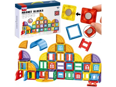 WOOPIE Klocki Magnetyczne Konstrukcyjne 3D Zestaw Edukacyjny Zamek 100el.