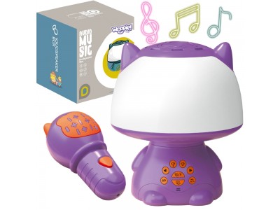 WOOPIE Multifunkcyjna Lampka RGB Głośnik Bluetooth Karaoke Modulator Głosu Karta SD AUX Fioletowa