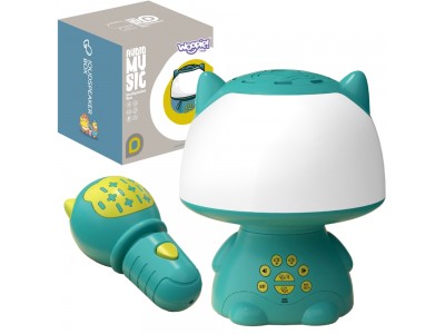 WOOPIE Multifunkcyjna Lampka RGB Głośnik Bluetooth Karaoke Modulator Głosu Karta SD AUX Turkusowa