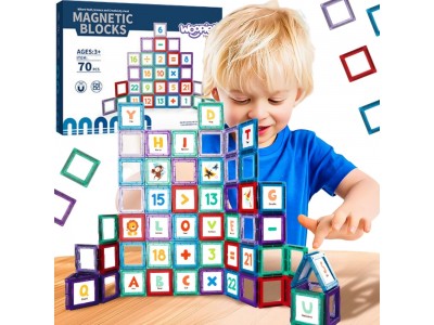 WOOPIE Przestrzenne Klocki Magnetyczne Nauka Liczb 70 Elementów
