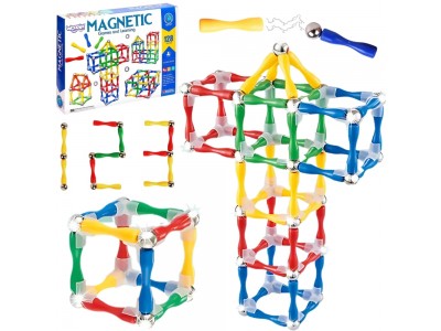 WOOPIE Klocki Magnetyczne Konstrukcyjne 3D 128 el. XXL