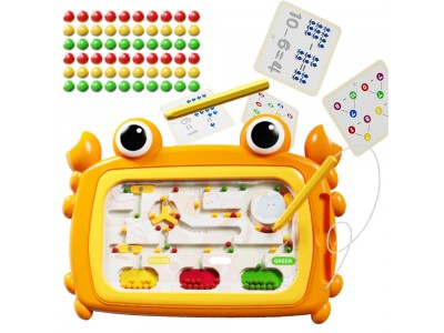 WOOPIE Tablica Magnetyczna Montessori Labirynt Krab Pomarańczowa