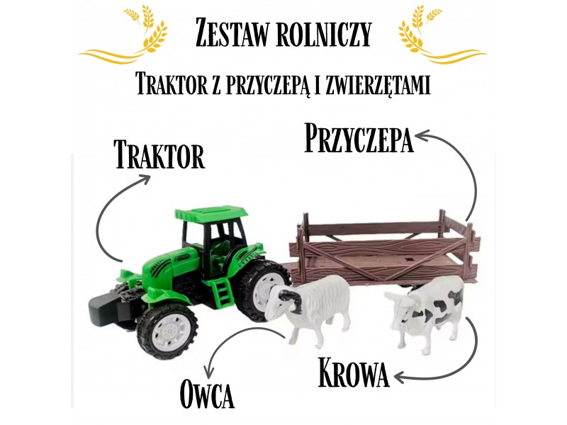 WOOPIE Traktor Rolniczy z Przyczepką i Zwierzętami WOOPIE Traktor Rolniczy z Przyczepką i Zwierzętami