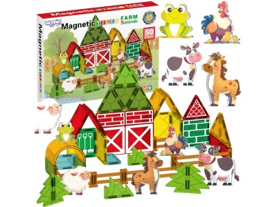 WOOPIE Magnetyczne Klocki Konstrukcyjne 7,5 cm Farma 30 el.