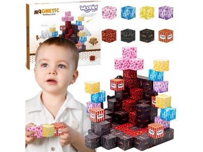 WOOPIE Klocki Magnetyczne Bloczki Sześciany Piksele Mine Craft 74el.