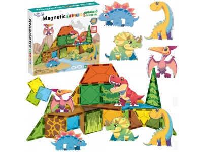 WOOPIE Magnetyczne Klocki Konstrukcyjne 7,5 cm Dino 30 el.
