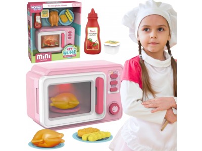 WOOPIE Różowa Kuchenka Mikrofalowa z Kurczakiem
