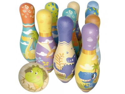 WOOPIE Gra Zręcznościowa Kręgle Dinozaury Zestaw 12el.