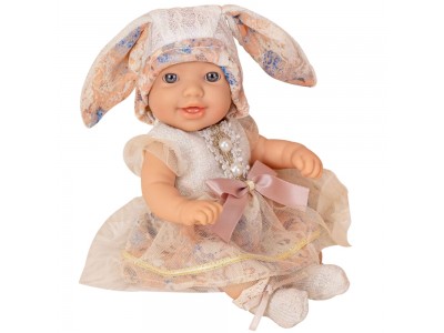 WOOPIE ROYAL Lalka Bobas 24 cm w Sukience i Czapeczce Króliczka