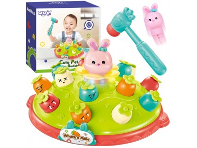 WOOPIE BABY Interaktywna Gra Zręcznościowa Wbij Marchewke Edukacyjna Uderz Młotkiem w Kreta