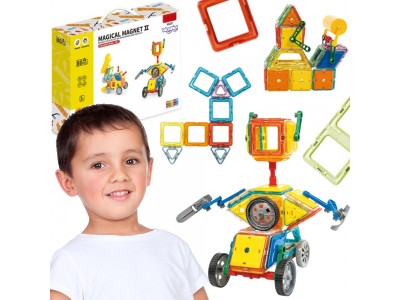 WOOPIE Klocki Magnetyczne 3D Pojazdy Zestaw 80el.