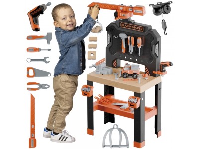 SMOBY Warsztat z Dźwigiem Black+Decker Bricolo Builder