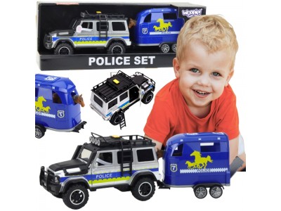 WOOPIE Zestaw Samochód Terenowy Policyjny z Przyczepą dla Konia