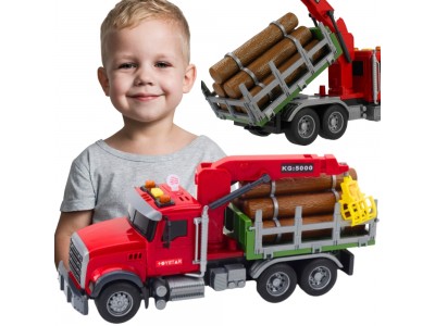 WOOPIE Ciężarówka z Ruchomym Dźwigiem do Drewna Dźwięk Światła 1:14