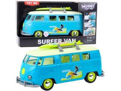 WOOPIE Samochód Bus Surfing Klasyczny Niebieski Ze Światłem I Dźwiękiem Model