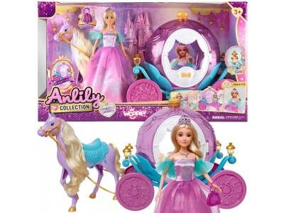 WOOPIE ROYAL Lalka Księżniczka Lily i Magiczny Powóz Karoca Akcesoria