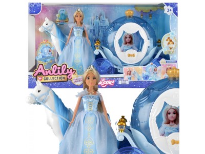 WOOPIE ROYAL Lalka Lodowa Księżniczka Lily i Magiczny Powóz Karoca Akcesoria