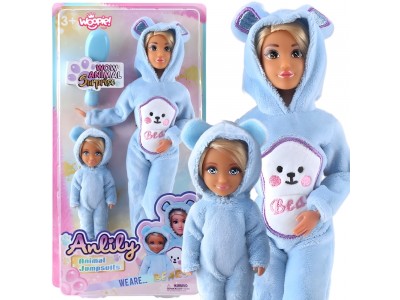 WOOPIE ROYAL Lalki Kombinezony Niebieskie Misie Zestaw 2szt.
