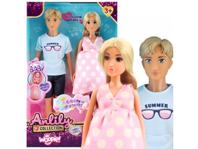 WOOPIE ROYAL Zestaw Lalek Rodzina Lily w Ciąży Tata Niemowlak