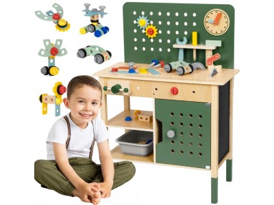 WOOPIE GREEN Drewniany Warsztat STEM Zestaw z Narzędziami