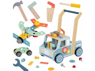 TOOKY TOY Drewniany Chodzik Samochód Mini Warsztat STEM