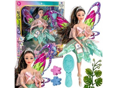 WOOPIE ROYAL Lalka Emi Wróżka z Kolorowymi Skrzydłami i Szczotką do Włosów