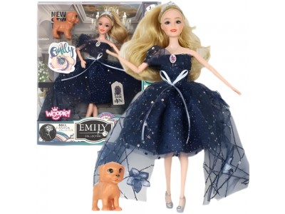 WOOPIE ROYAL Lalka Emi w Koronie i Czarnej Sukni Piesek