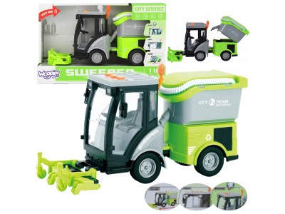 WOOPIE Zamiatarka Miejska 1:16 Zielona Efekty Dźwiękowe i Świetlne