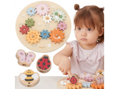 VIGA PolarB Drewniane Kolorowe Koła Zębate Montessori