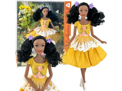 WOOPIE ROYAL Lalka Emi 32 cm Modny Strój i Piękne Czarne Włosy