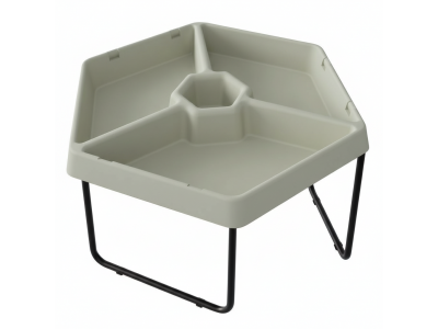 MASTERKIDZ Sześciokątny Stolik Do Zabawy Piaskiem i Wodą 3 Komory Regulowana Wysokość