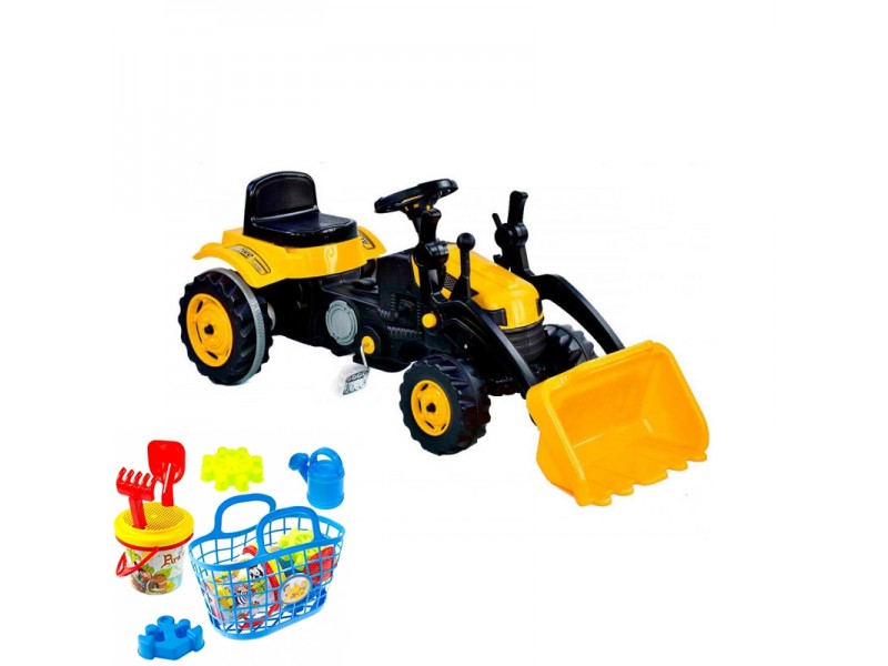 WOOPIE Ogromny Traktor Na Pedały Spychacz Żółty