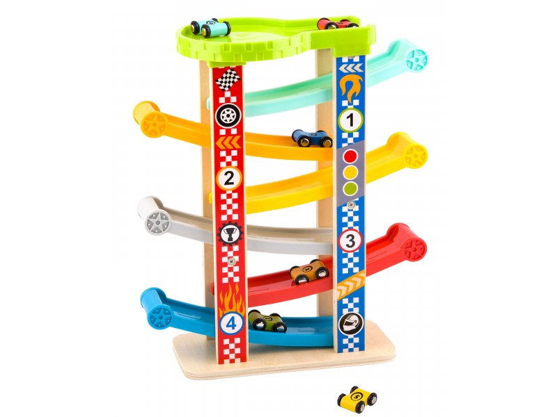 TOOKY TOY Kolorowa Zjeżdżalnia Tor Dla Samochodów TOOKY TOY Kolorowa Zjeżdżalnia Tor Dla Samochodów