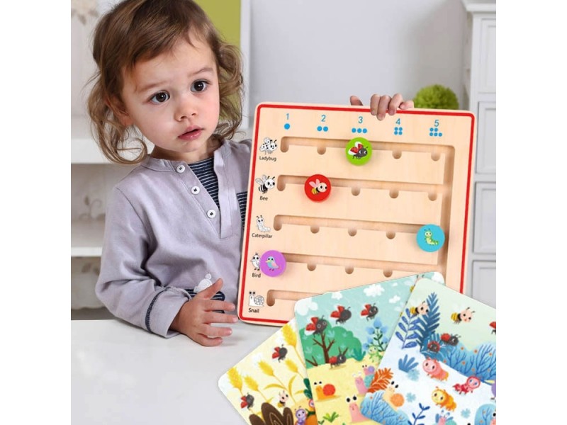 TOOKY TOY Drewniana Gra Nauka Liczenia Zwierzątka TOOKY TOY Drewniana Gra Nauka Liczenia Zwierzątka