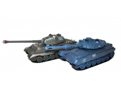 Zestaw wzajemnie walczących czołgów Russian T90 i German King Tiger 27MHz/35Mhz 1:28 RTR