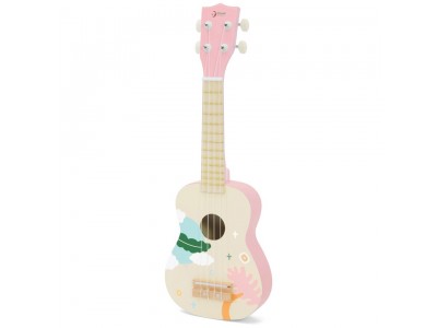 CLASSIC WORLD Drewniane Ukulele Gitara dla Dzieci Różowa