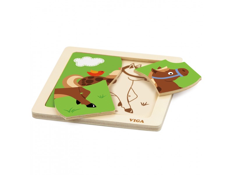 VIGA Poręczne Drewniane Puzzle Konik VIGA Poręczne Drewniane Puzzle Konik